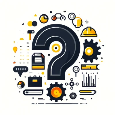 DALL·E 2024-04-25 23.40.48 - Create a flat illustration that represents an FAQ section for a machinery financing website, using the same color theme with dark tones (#151520) and DALL·E 2024-04-25 23.40.48 - Create a flat illustration that represents an FAQ section for a machinery financing website, using the same color theme with dark tones (#151520) and